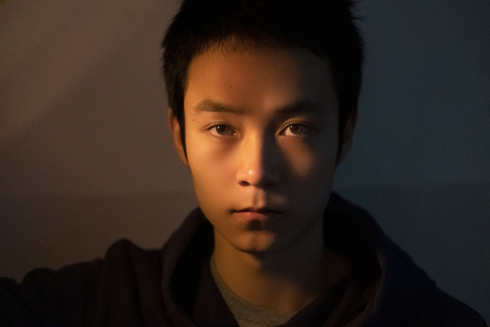 A realistic portrait photo in soft light